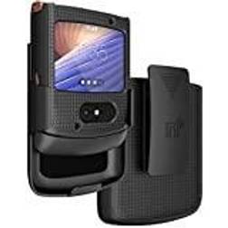 mit Clip für Motorola RAZR 5G Flip Phone, Nakedcellphone [Schwarz] Hartschale Slim Cover mit [Dreh-/Ratsche] Gürteltasche Hip Holster Halter Combo für Motorola Moto RAZR 5G Flip Phone 2020 XT2071